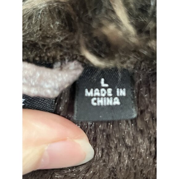 Vintage 1990's Allen B Large Faux Suede Penny Lane Jacket Coat Faux Fur Trim Y2K - Picture 5 of 7